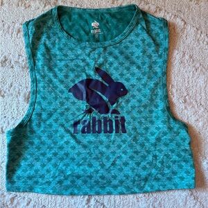 Rabbit Teal Crop Top